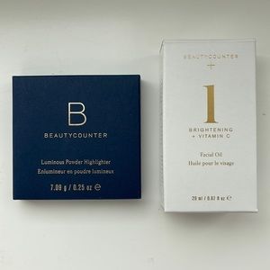NEW Beautycounter luminous powder highlighter & BC+ 1 brightening facial oil